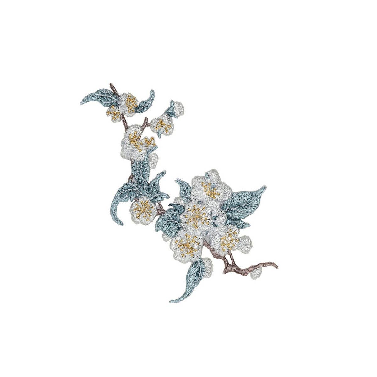 PEAR BLOSSOM EMBROIDERED PATCH FOR FABRIC REPAIR_CWMM5917