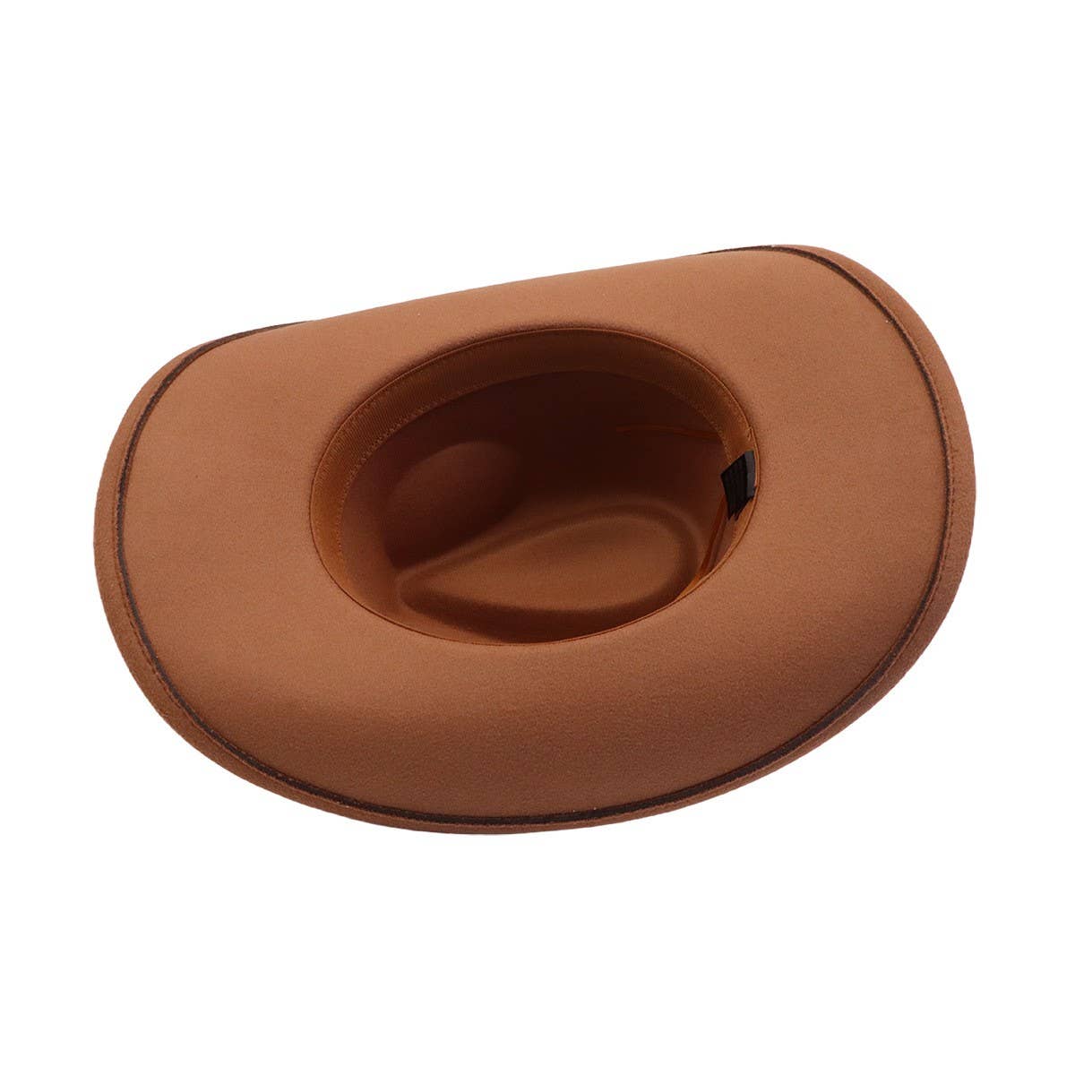BROWN WESTERN FELT COWBOY HAT WITH SPARKLE BAND_CWAH04440
