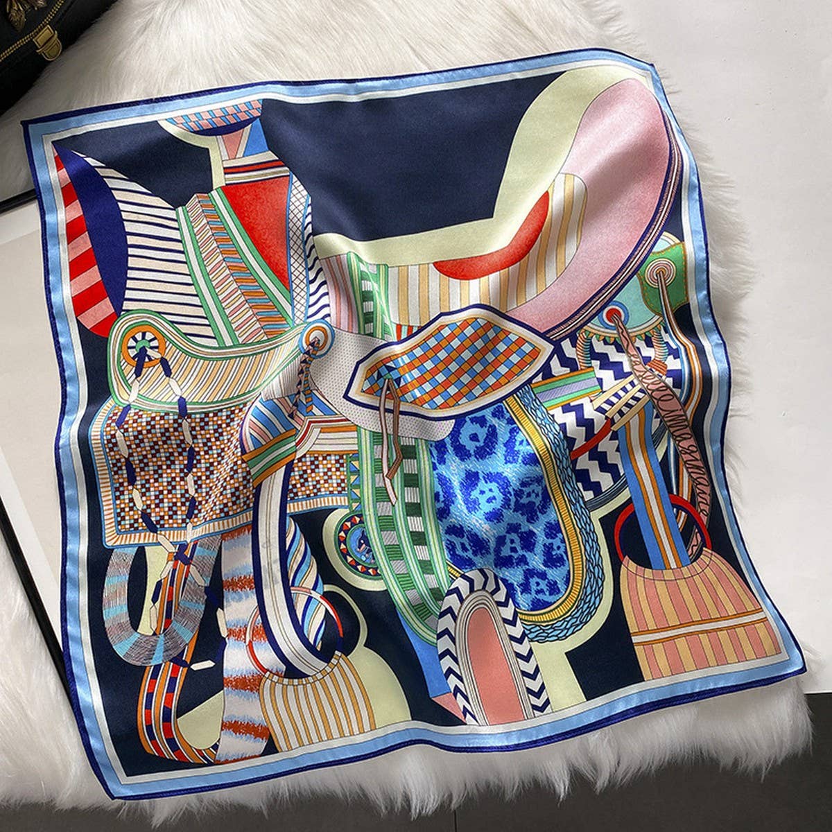 53Cm Vintage Print Silk Blend Scarf For Women_Cwasc03143