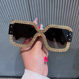 FRAMELESS ONE PIECE FASHION SQUARE SUNGLASSES_CWASG0755