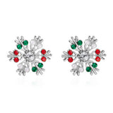 Cwaje2501_Christmas Diamond Colored Snowflake Earrings