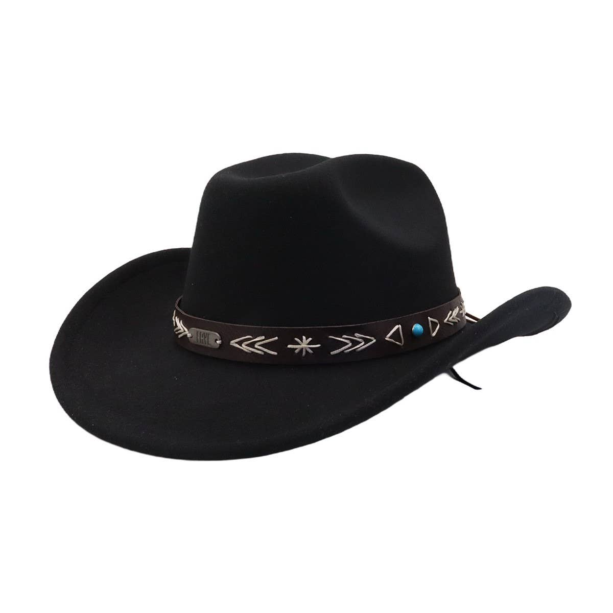 MEN WOMEN WOOL COWBOY FEDORA HAT ETHNIC STYLE_CWAH04498