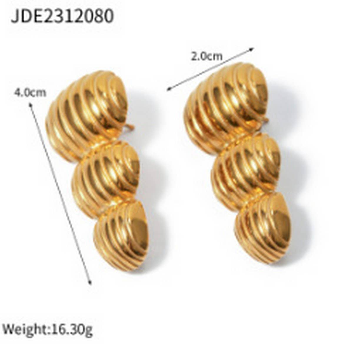 SIMPLE PERSONALITY HIGH END 18K GOLD EARRINGS_CWMM2351