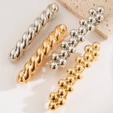 NEW METAL GEOMETRIC TWIST BEAD SPRING HAIR CLIP_CWAHA6208