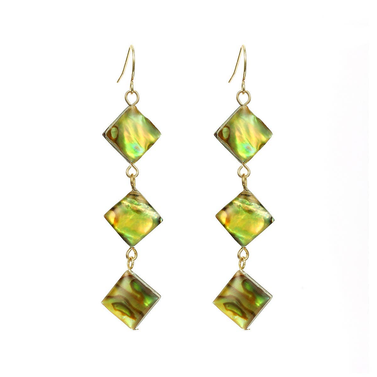 FASHIONABLE ABALONE DIAMOND TASSEL EARRINGS_CWMM4341