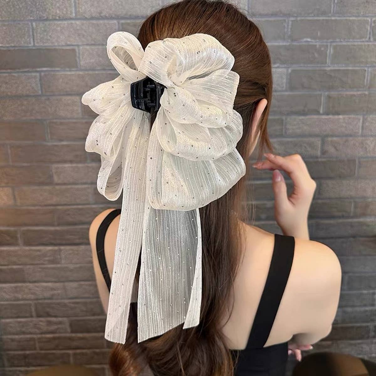 2024 NEW STYLE MESH SHINY BOW GRAB CLIP_CWAHA2199
