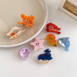 CUTE OCEAN HAIR CLIPS ACETATE SEA ANIMAL CLAWS_CWAHA5756
