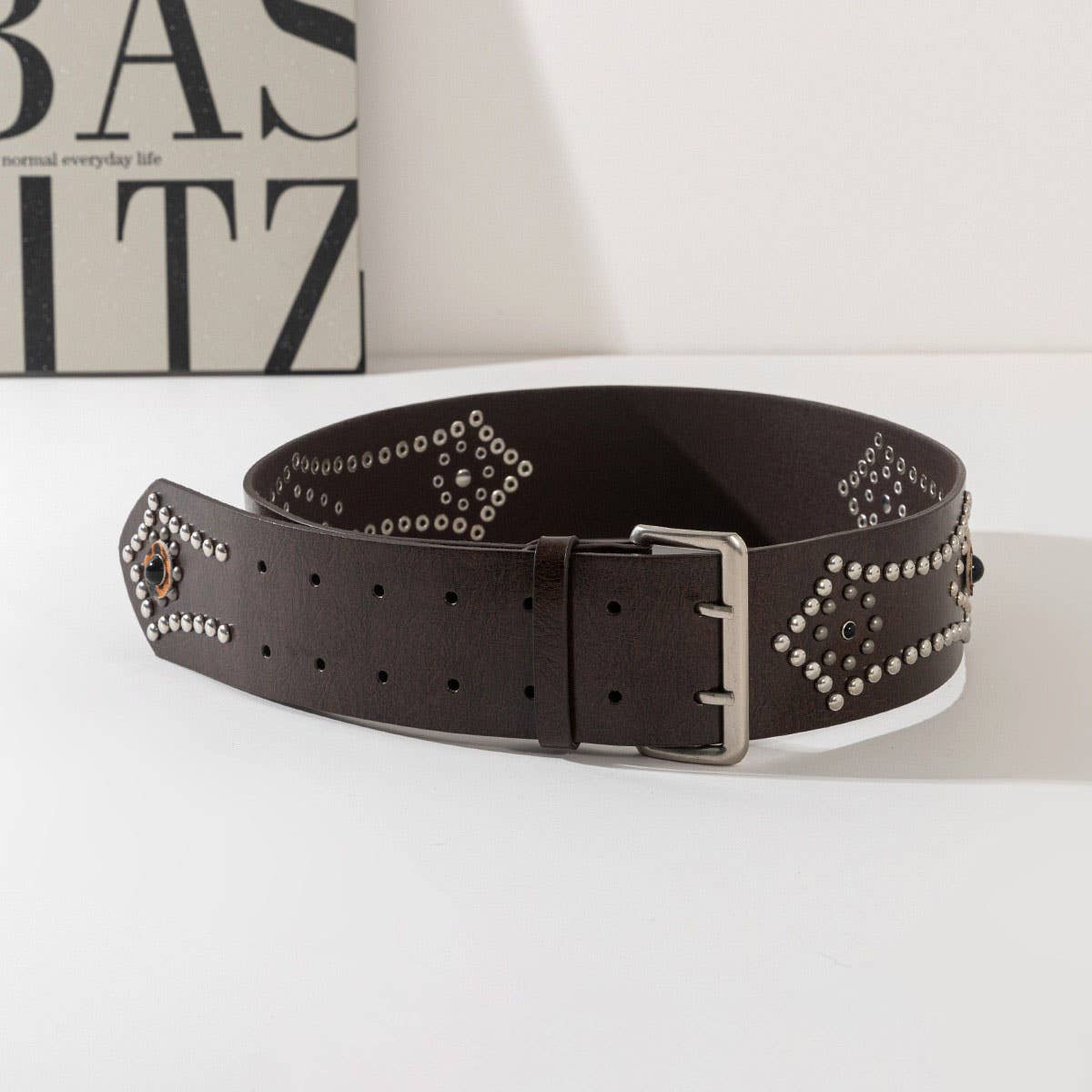 FASHION STUDDED RHINESTONE WESTERN BELT FOR JEANS_CWABE1226