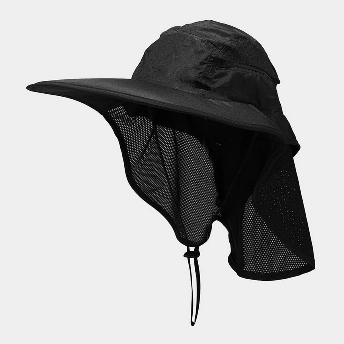 Wide Brim Uv Protection Hat With Mesh Neck Cover_Cwah3832