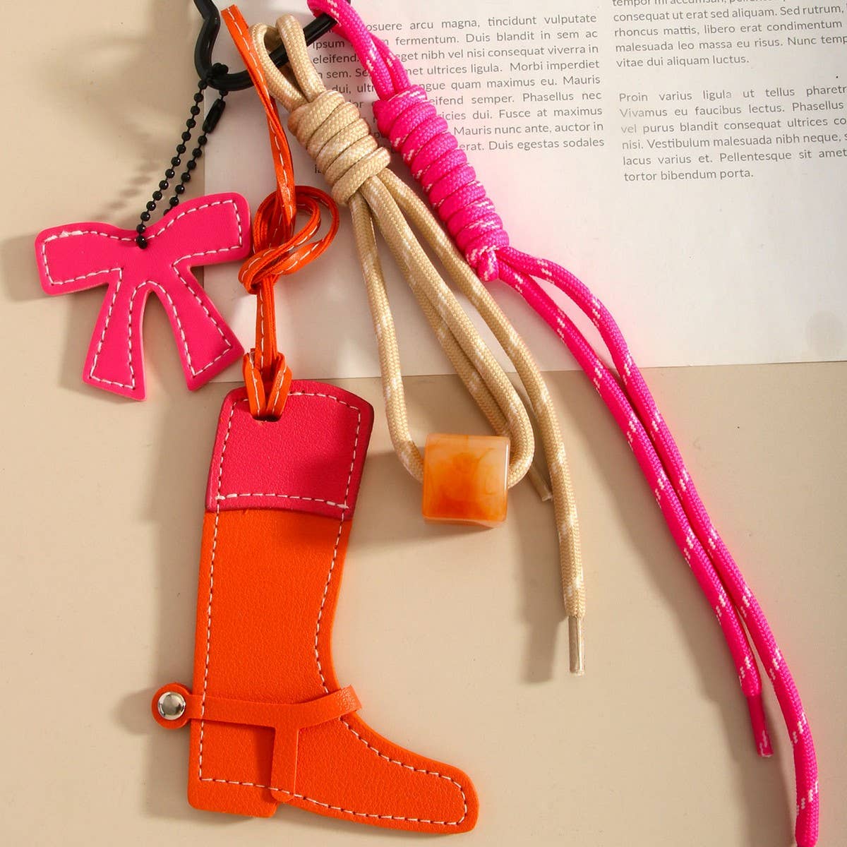 Western Horse Keychain With Beads Bow_Cwmm7824