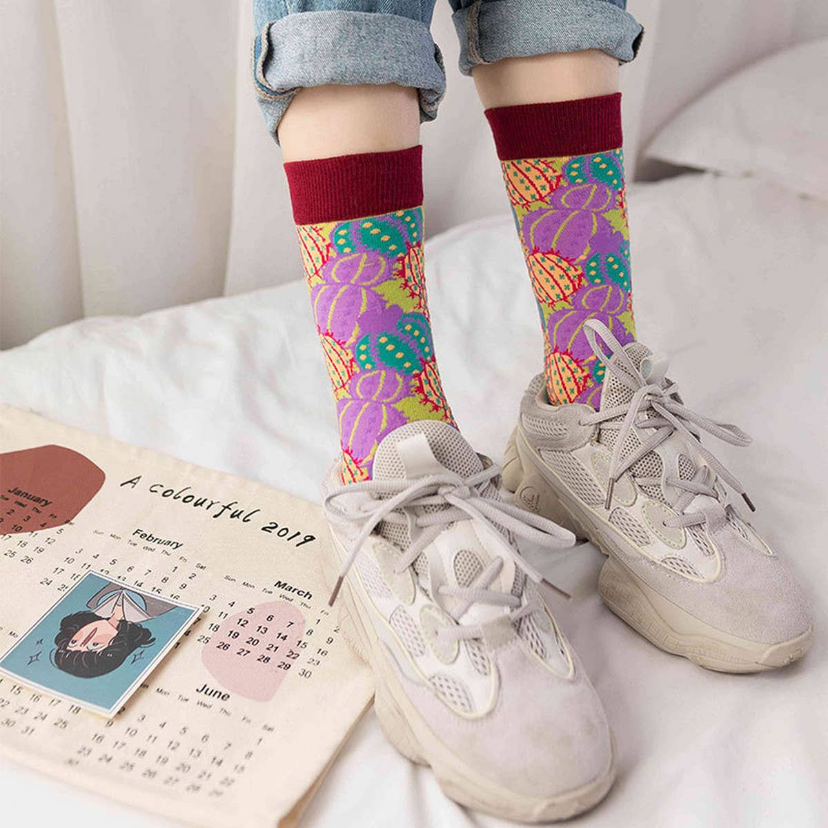 CASUAL PERSONALIZED JACQUARD SOCKS_CWMS0353