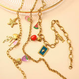 ORIGINAL STEEL OCEAN NECKLACE WITH ENAMEL PENDANT_CWMM8846