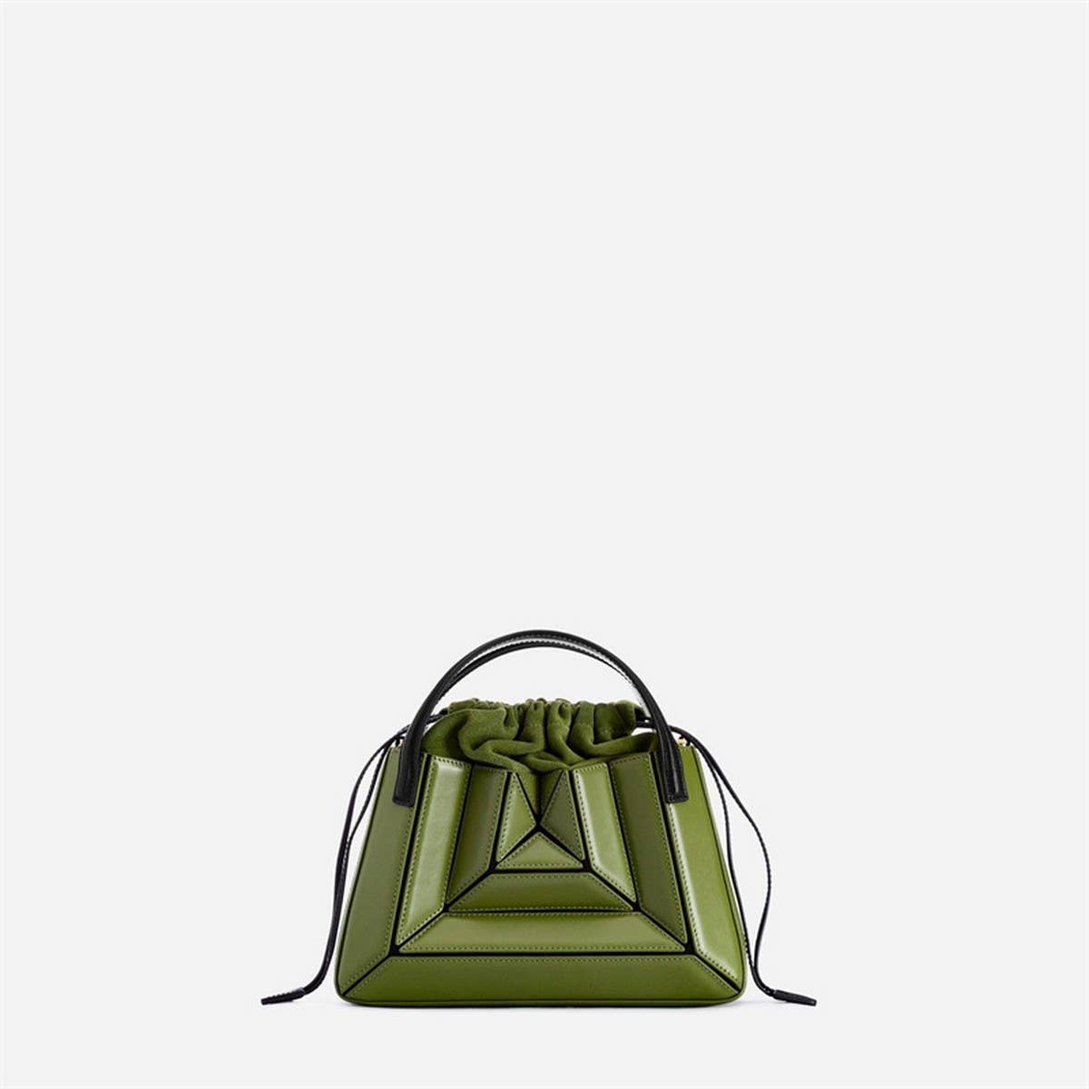 Triangular Foldin Bag Multi-Color Stitching Handbag_Cwab1939