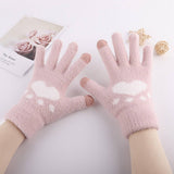 Winter Cute Cat Claw Plush Touch Screen Gloves_Cwag0231