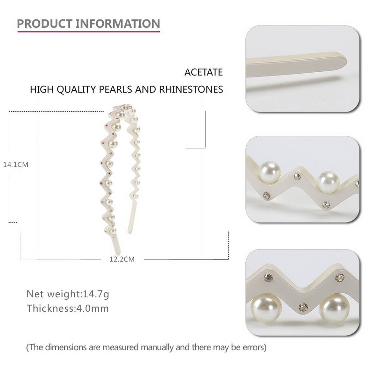 ACETATE WAVE PEARL HEADBAND HAIRPIN_CWAHA4366