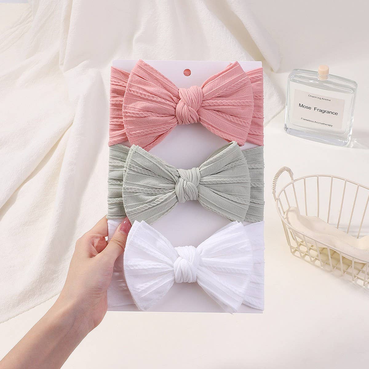 ELASTIC BABY GIRL BOW HEADBANDS 3PCS SET_CWAHA6747