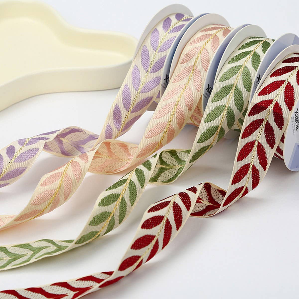 LEAF EMBROIDERY RIBBON EDGING RIBBON RIBBON_CWMM5764