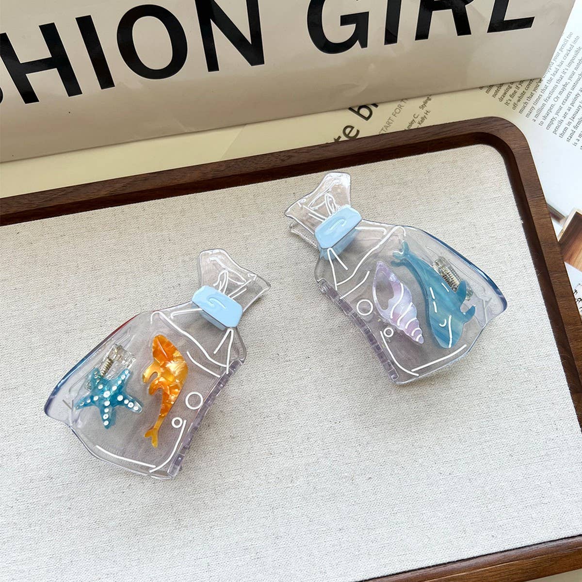 MINIMAL CLEAR BAG STARFISH CLAW CLIP OCEAN VIBES_CWAHA5825