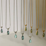 Fashionable Water Drop Blue Ocean Necklace_Cwaje05660