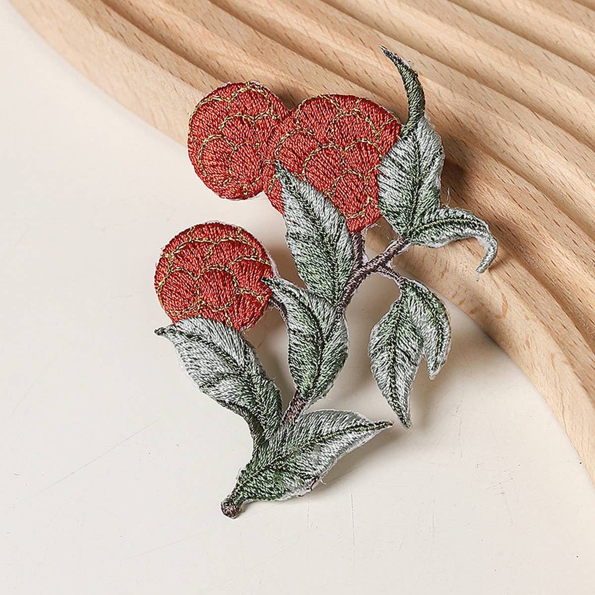 LYCHEE POMEGRANATE EMBROIDERED PATCH FOR REPAIR_CWMM5927