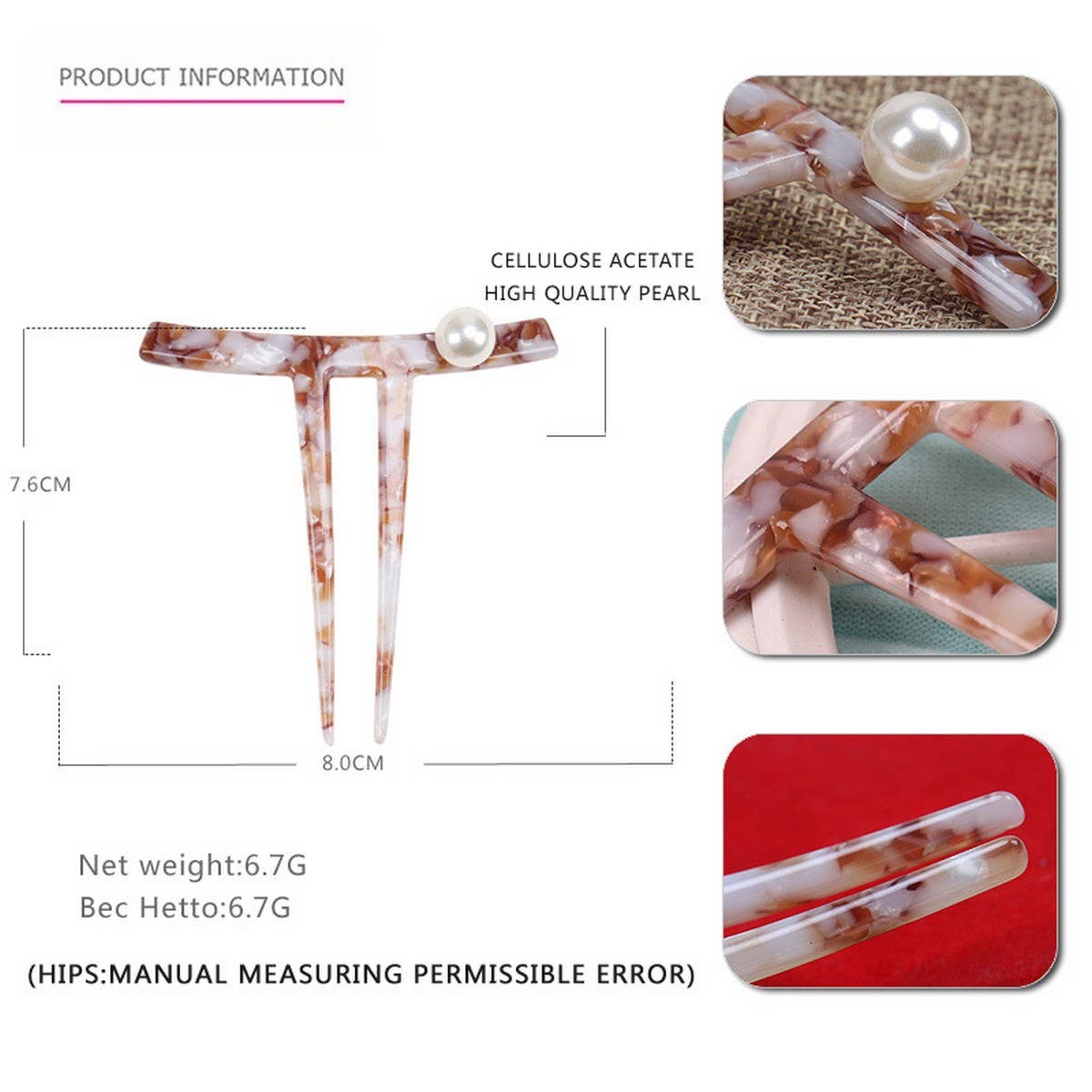 HAIRPIN ACETATE HAIRPIN INK TWO TOOTH HAIRPIN_CWAHA4212