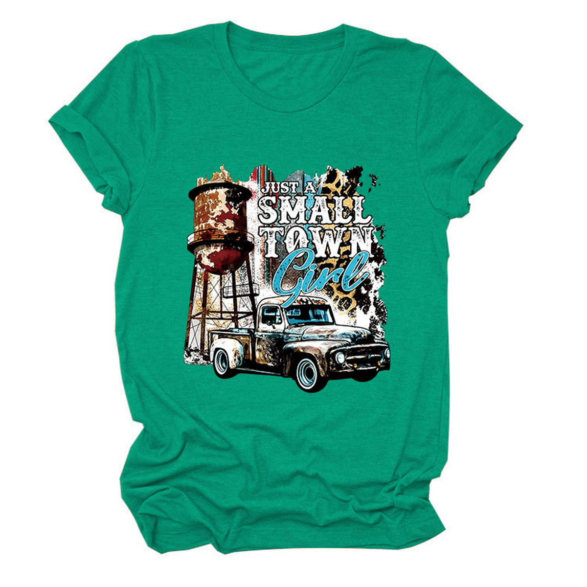 JUST A SMALL TOWN GIRL PRINT T SHIRT LOOSE FIT_CWTTS1525