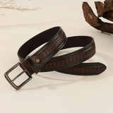 Vintage Embossed Western Pin Buckle Belt Unisex_Cwabe1240