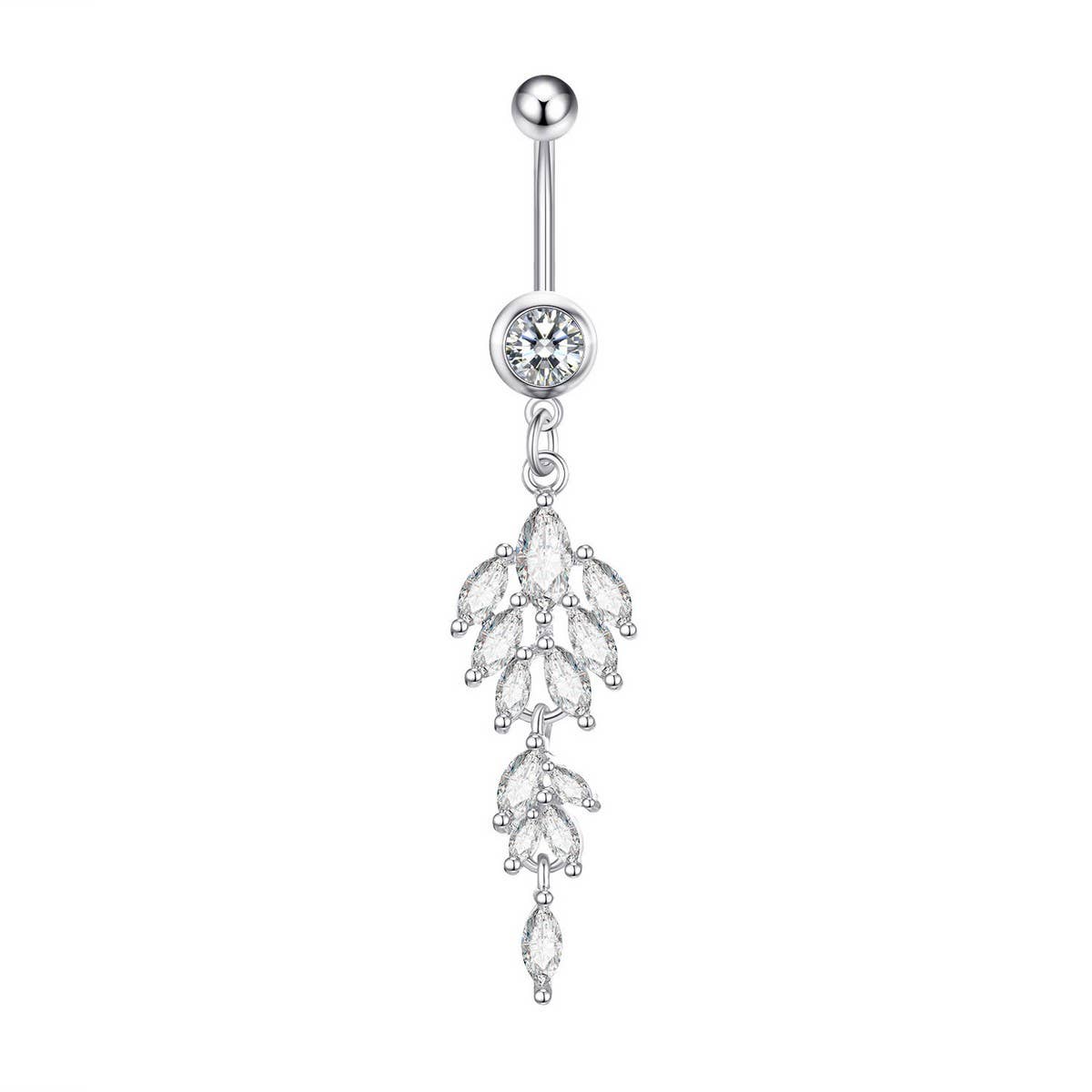 NEW CREATIVE CZ PENDANT BELLY RING PIERCING_CWMM9244
