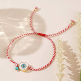 White Eyes Turquoise Red And White Rope Bracelet_Cwmm3797
