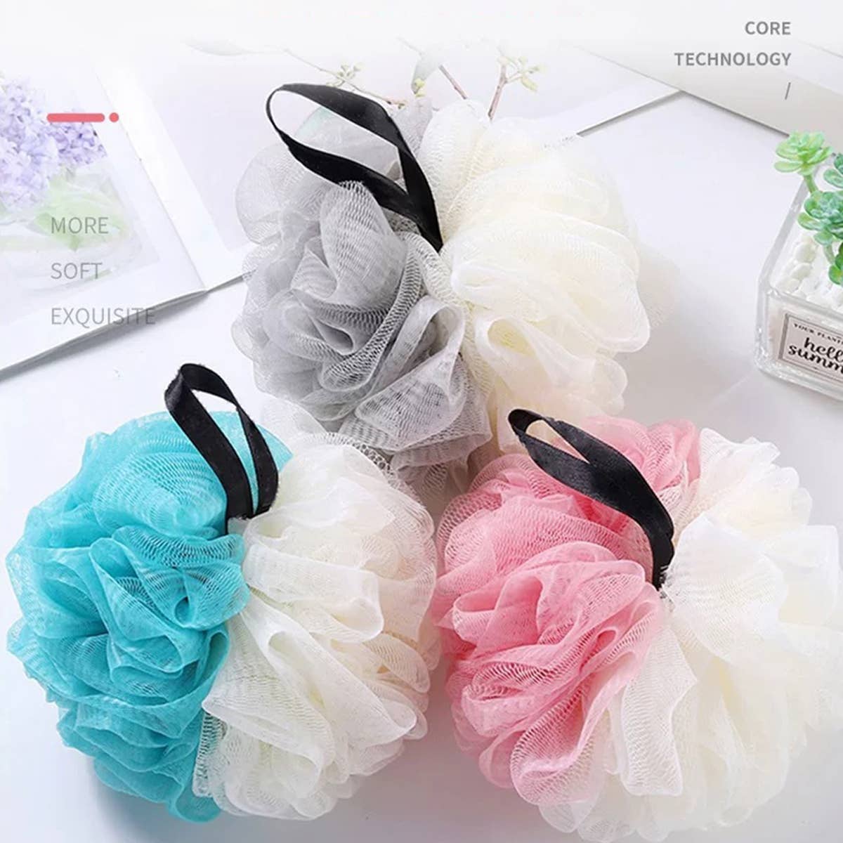 Bath Ball Soft Bath Ball No Spreading Bath Flowerscwmm8427
