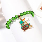 ST PATRICKS DAY IMITATION PEARL ACRYLIC BRACELET_CWMM3508