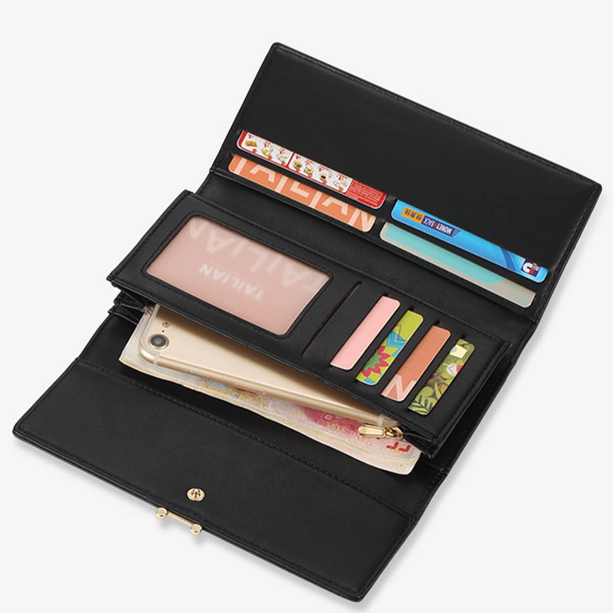 RETRO MULTI POCKET ZIPPER WALLET_CWAB1647