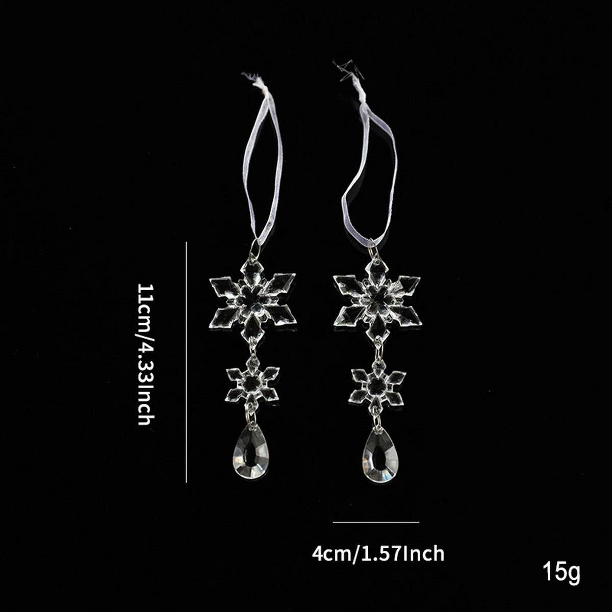 CLEAR ACRYLIC SNOWFLAKE CRYSTAL ICICLE SET DECOR_CWMM9682