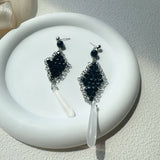 DIAMOND SHAPED EXAGGERATED WATER DROP EARRINGS_CWAJE2178