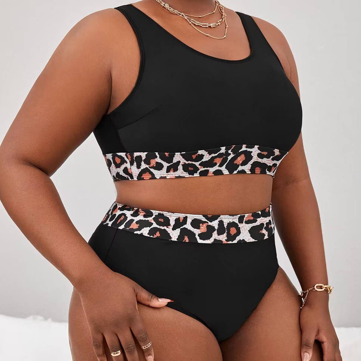 SOLID COLOR PLUS SIZE ONE PIECE BIKINI SWIMSUIT_CWMW0206