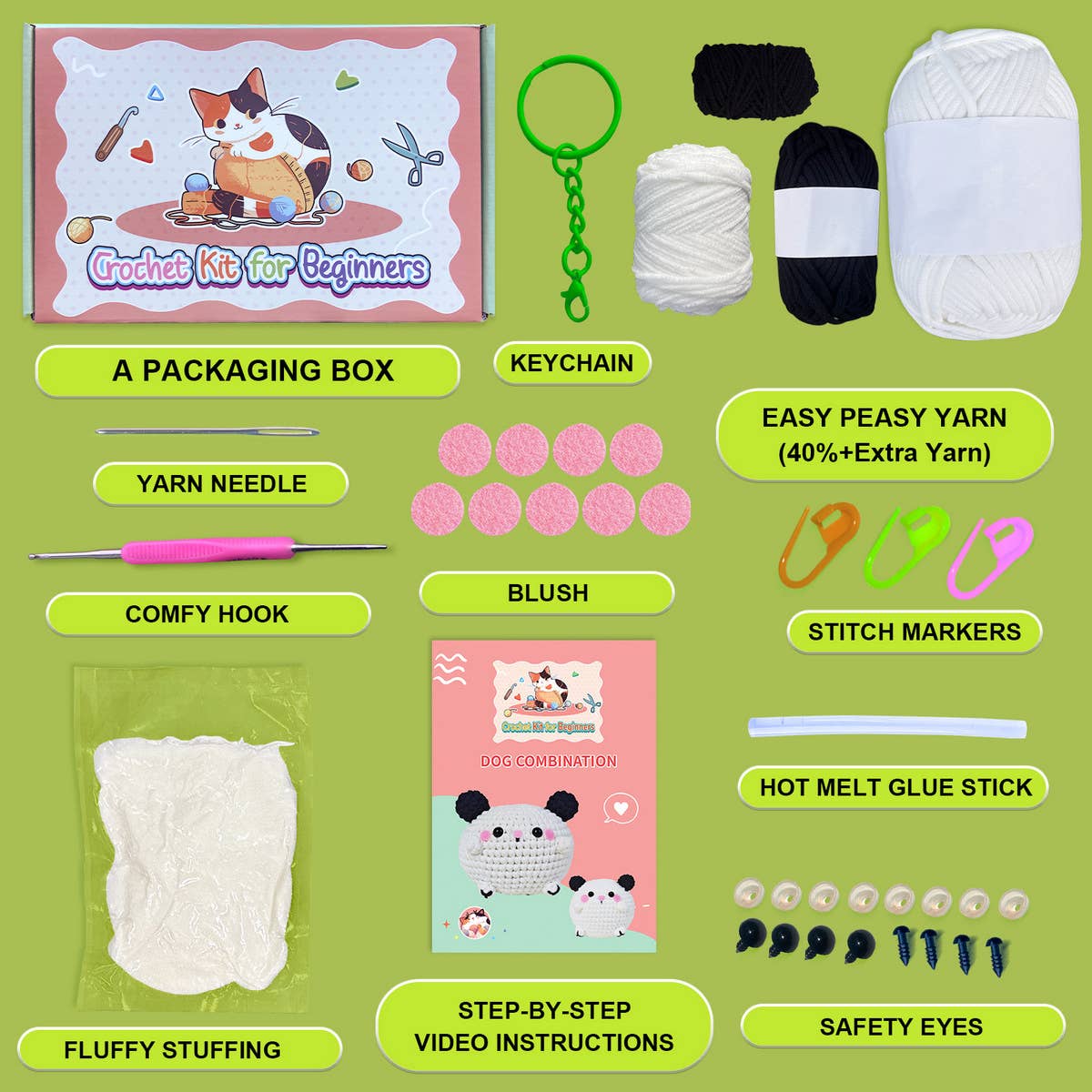 CUTE PUPPY DOLL CROCHET MATERIAL KIT_CWMM1871