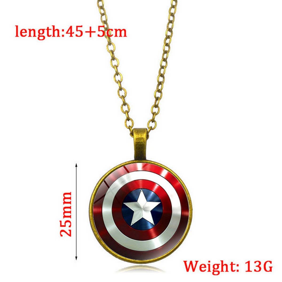 CAPTAIN AMERICA SHIELD TIME GEM NECKLACE_CWAJE0700