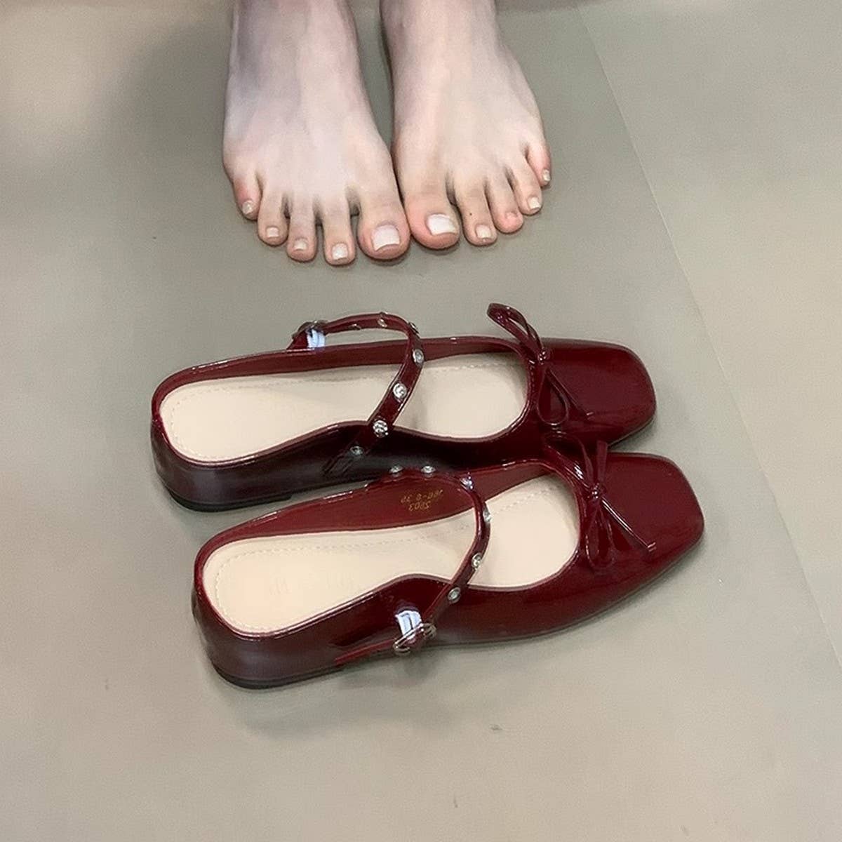 RHINESTONE BOW WEDGE MARY JANE MULES_CWSHF0080