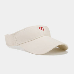 HEART EMBROIDERED VISOR SUMMER SUN HAT_CWAH3290