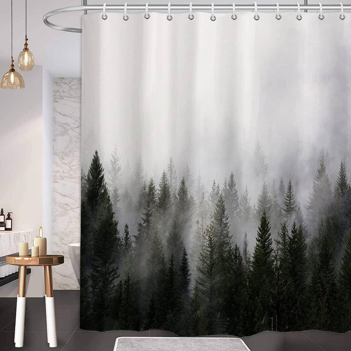 FOREST DIGITAL PRINTING SHOWER CURTAIN_CWMM1800