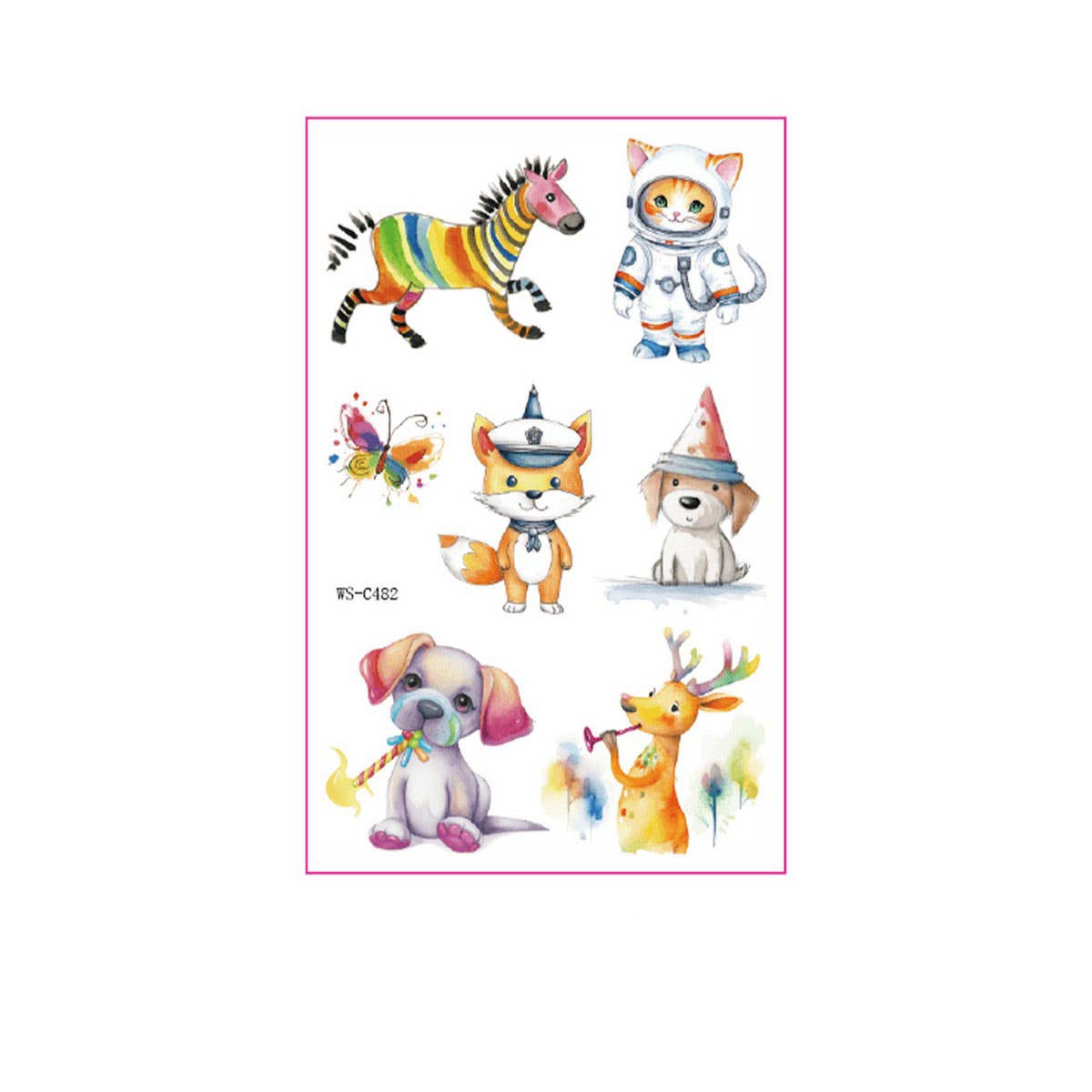 FOREST ANIMAL TATTOO STICKERS WATERPROOF_CWMM8269