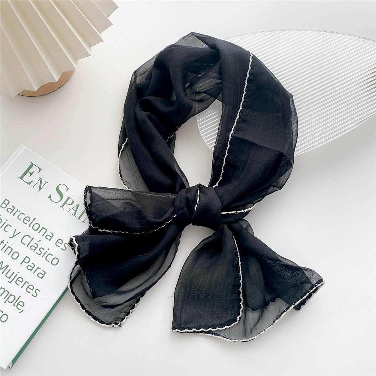 Cwasc2386_Long Solid Color Thin Small Scarf