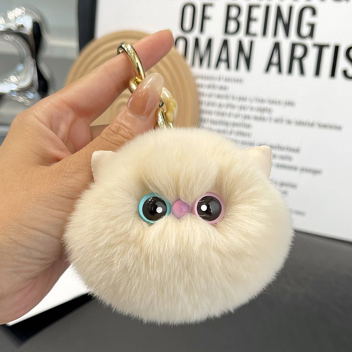 CUTE PLUSH KITTEN CAR KEYCHAIN PENDANT GIFT_CWMM2497