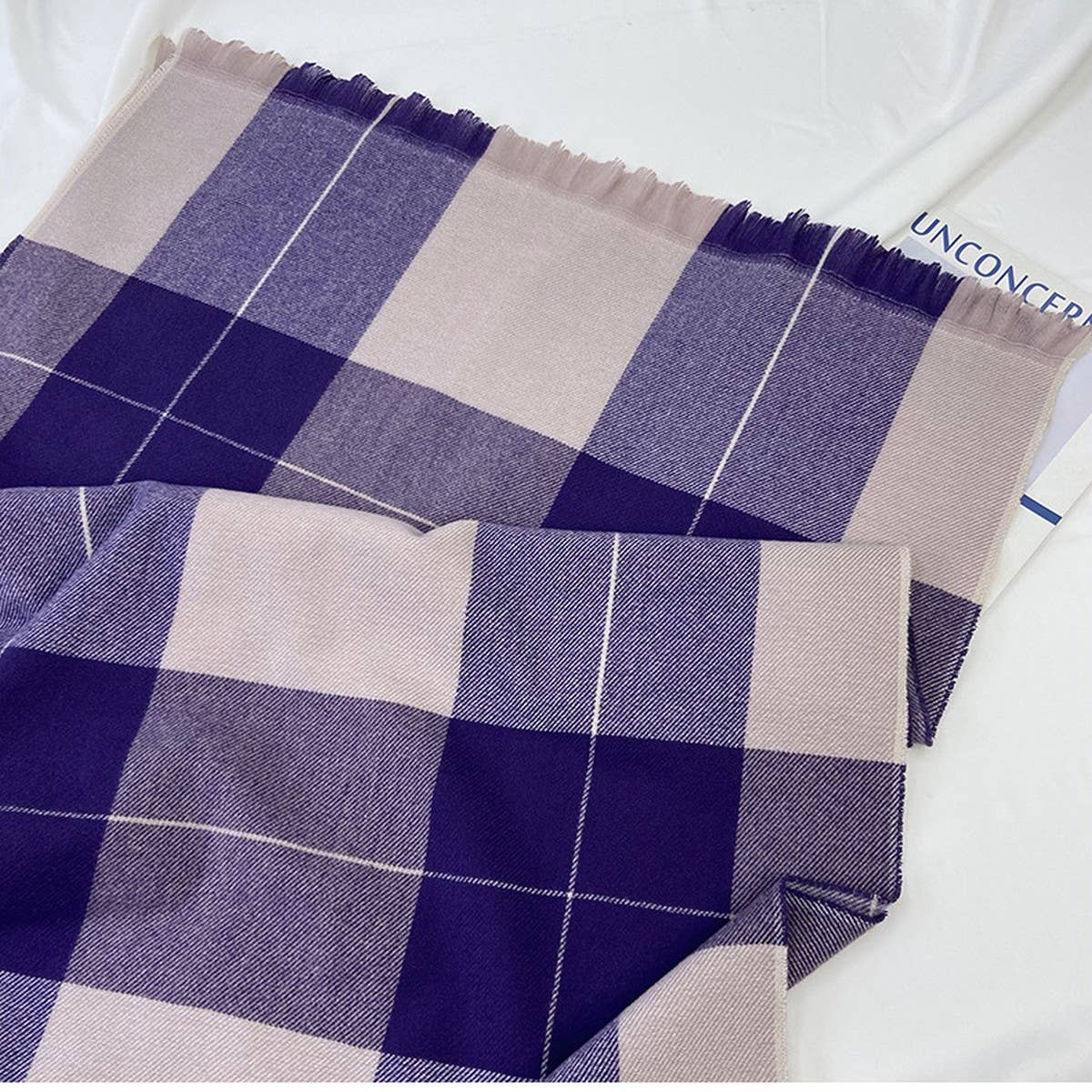 Vintage Plaid Scarf Long Faux Cashmere Wrap_Cwasc1475