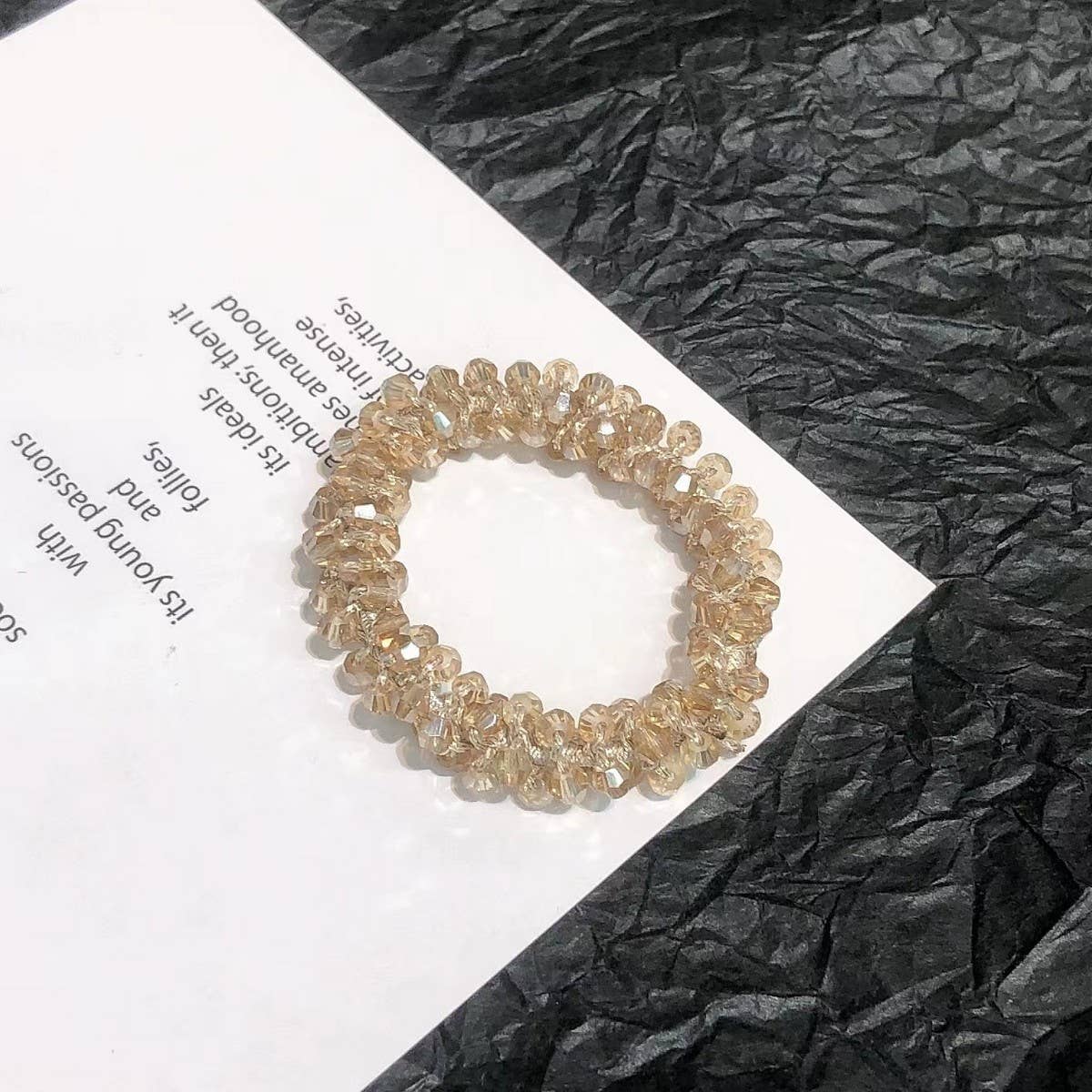 CUTE CRYSTAL VINTAGE HAIR TIE SWEET PONYTAIL BAND_CWAHA6765