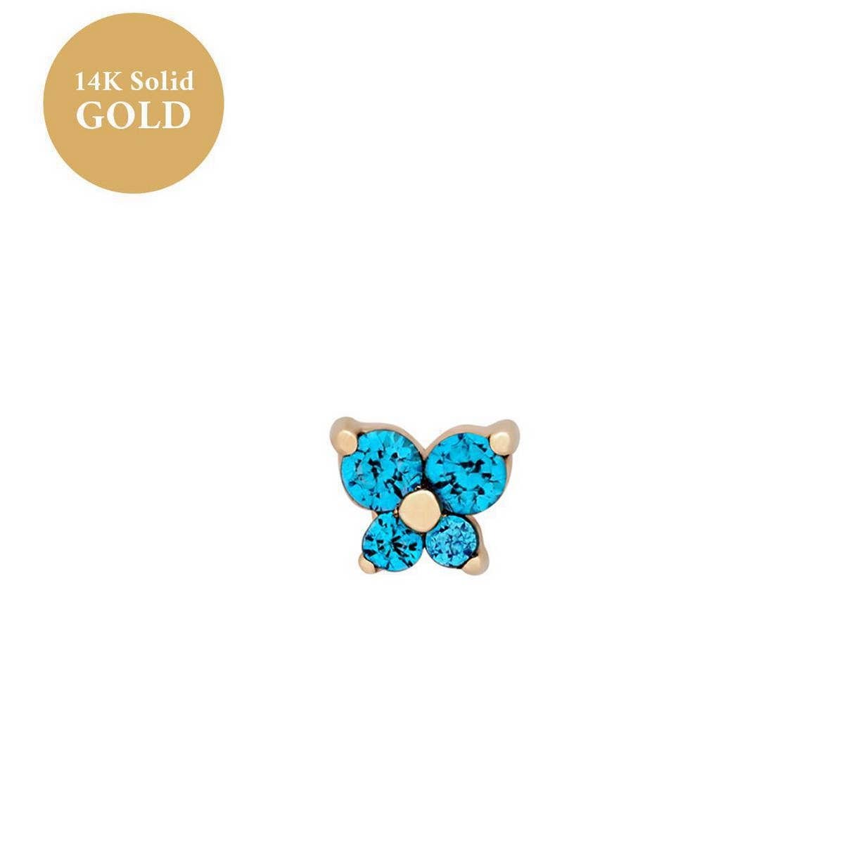 Zodiac Birthstone Butterfly Piercing Stud Earrings_Cwaje5088