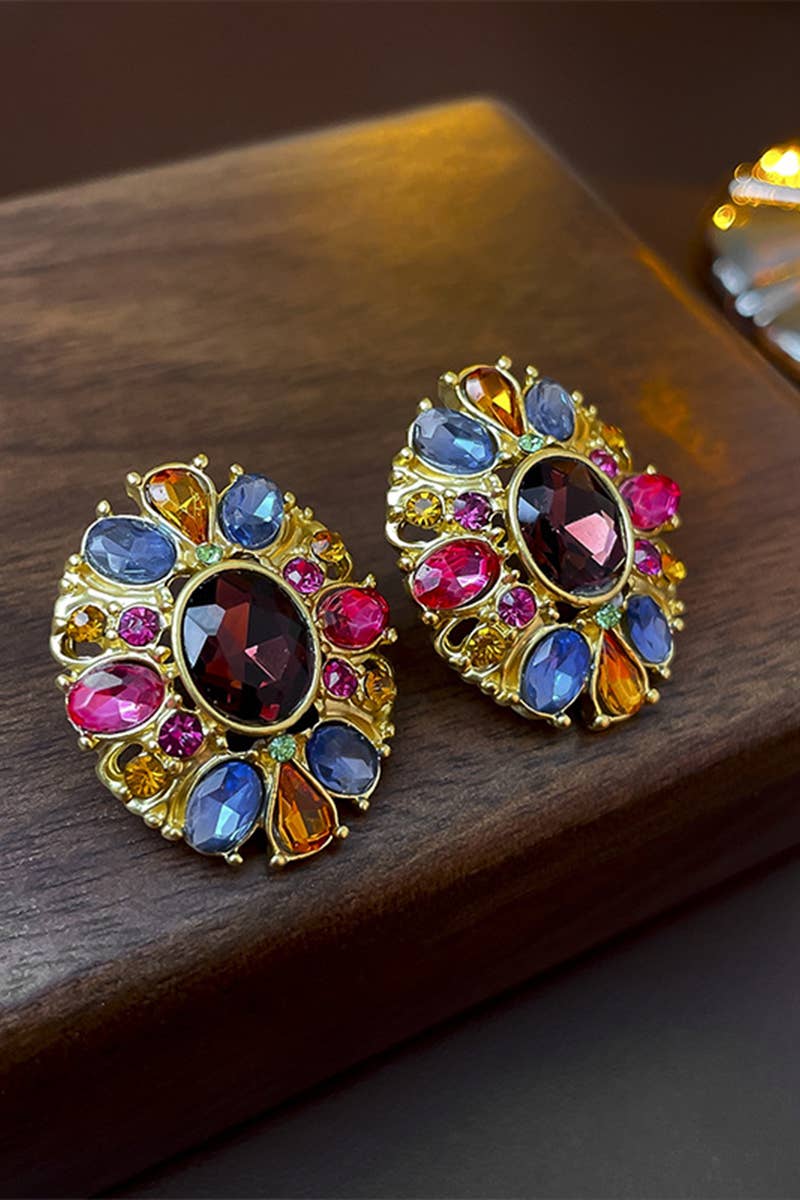 MULTICOLOR GEM DECKED EARRINGS_CWAJE0333