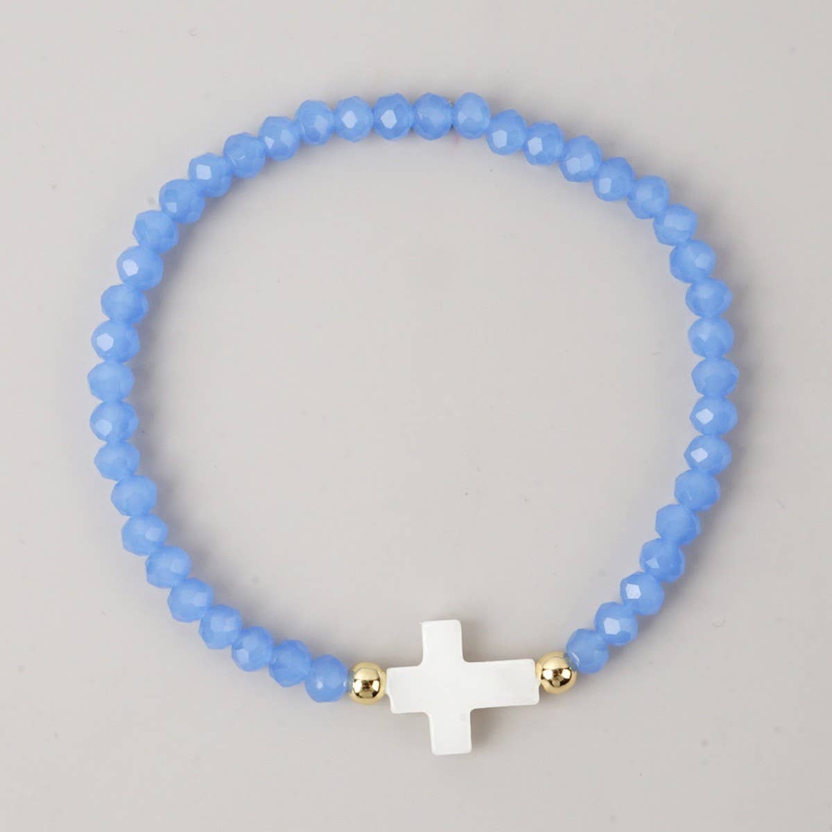 CROSS COLORED CRYSTAL HANDMADE BRACELET_CWMM3819