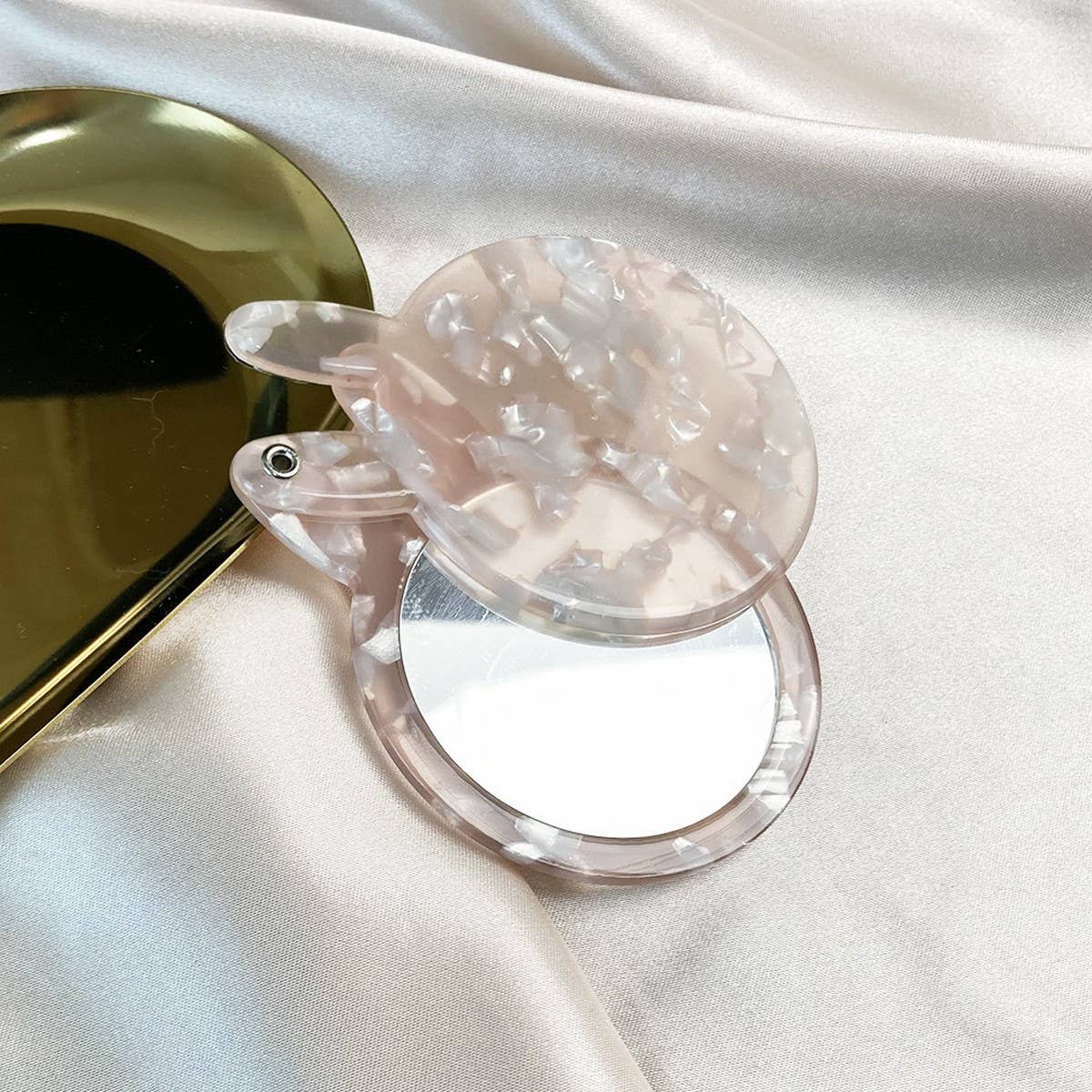 MULTICOLOR ACETATE RABBIT SHAPED MAKEUP MIRROR_CWMM6392