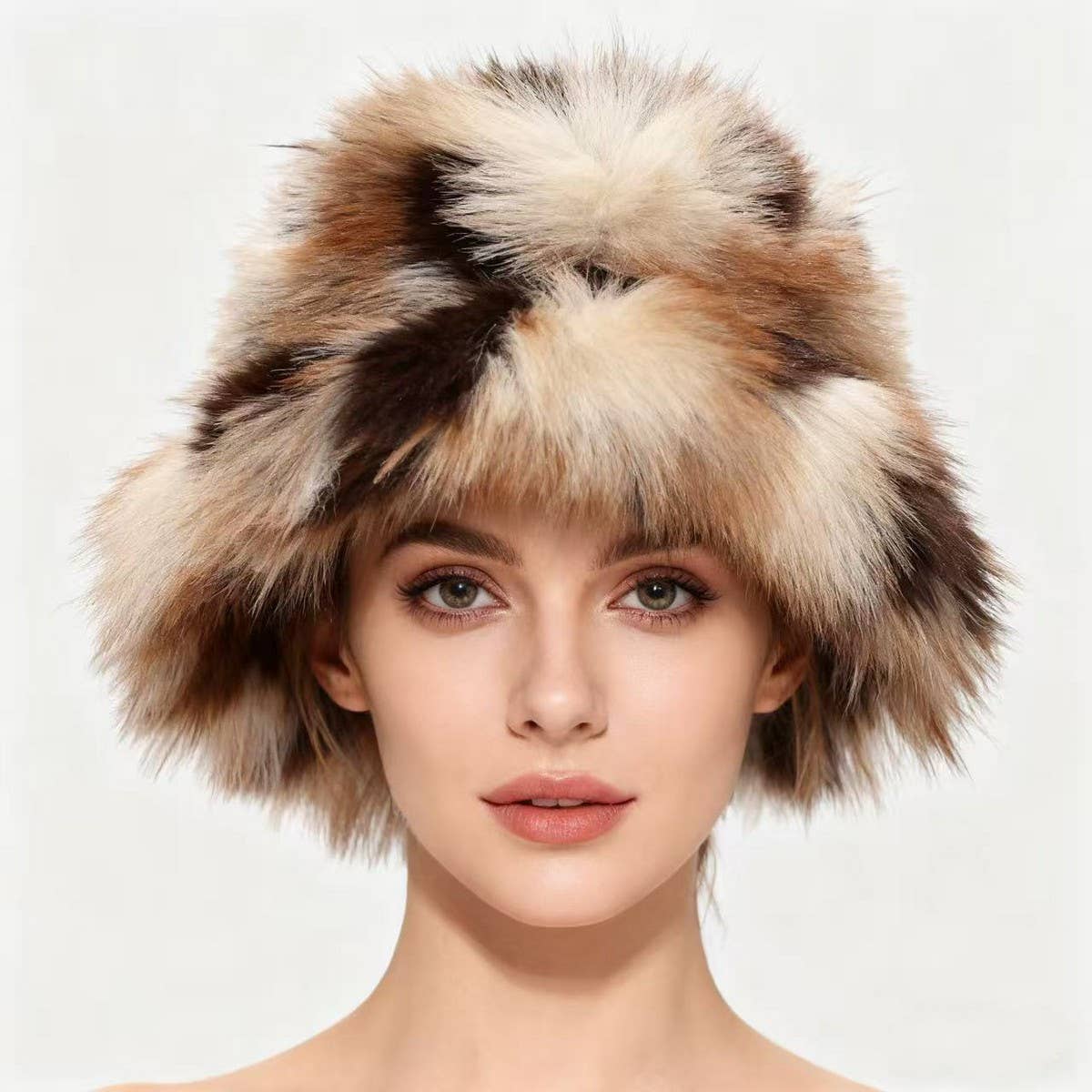 Fluffy Faux Fur Bucket Hat Trendy Winter_Cwah04781